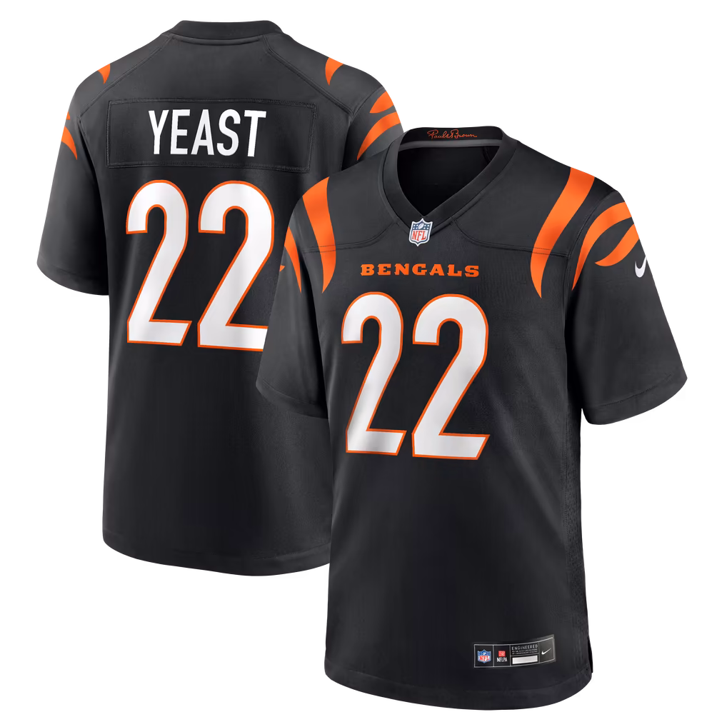 Men's Cincinnati Bengals Russ Yeast Nike Black Team Game Jersey - ujerseystore