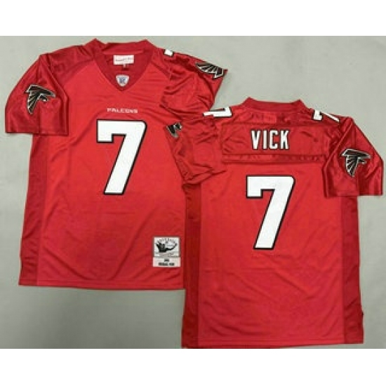 Men's Atlanta Falcons #7 Michael Vick Red 2003 Throwback Jersey - Ujersey