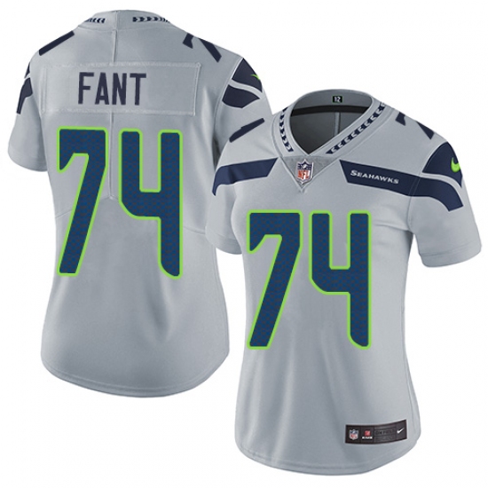 Women's Nike Seattle Seahawks #74 George Fant Elite Grey Alternate NFL Jersey - Ujersey