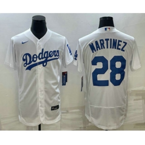Men's Los Angeles Dodgers #28 JD Martinez White Flex Base Stitched Baseball Jersey - Ujersey