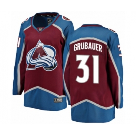 Women's Colorado Avalanche #31 Philipp Grubauer Authentic Maroon Home Fanatics Branded Breakaway NHL Jersey - Ujersey