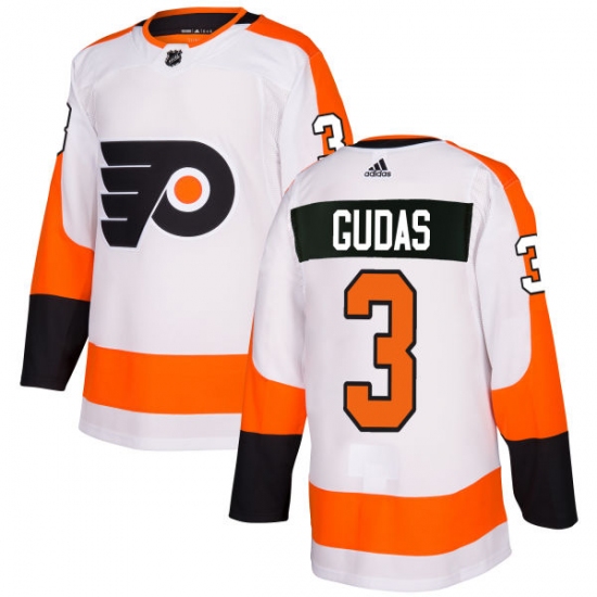 Women's Adidas Philadelphia Flyers #3 Radko Gudas Authentic White Away NHL Jersey - Ujersey