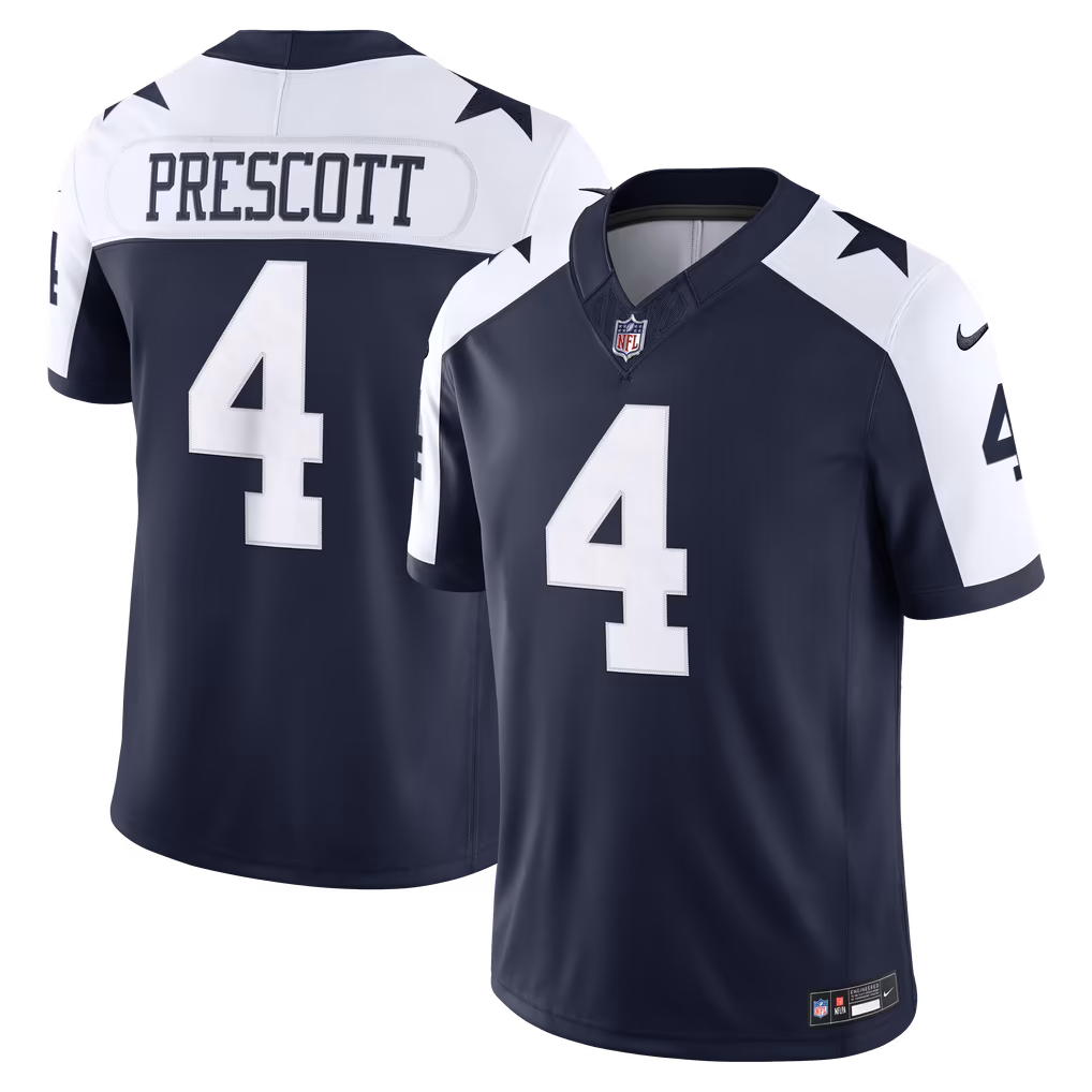 Men's Dallas Cowboys Dak Prescott Nike Navy Alternate Vapor F.U.S.E. Stitched Limited Jersey - SUjersey01