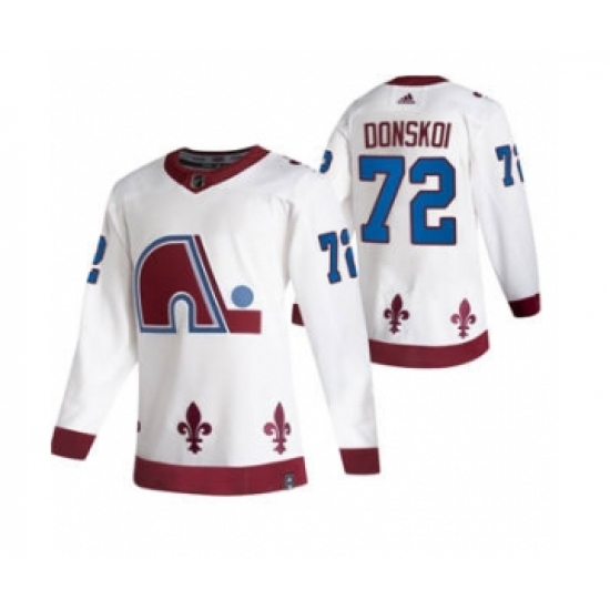 Men's Colorado Avalanche #72 Joonas Donskoi White 2020-21 Reverse Retro Alternate Hockey Jersey - Ujersey