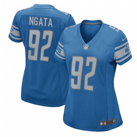 Women's Nike Detroit Lions #92 Haloti Ngata Game Light Blue Team Color NFL Jersey - Ujersey