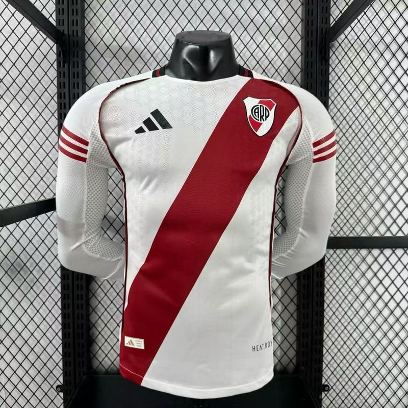 River Plate Soccer Jersey Home Long Sleeve Shirt 2025/26 - U-jersey