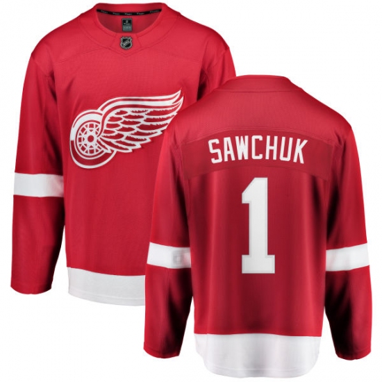 Youth Detroit Red Wings #1 Terry Sawchuk Fanatics Branded Red Home Breakaway NHL Jersey - Ujersey