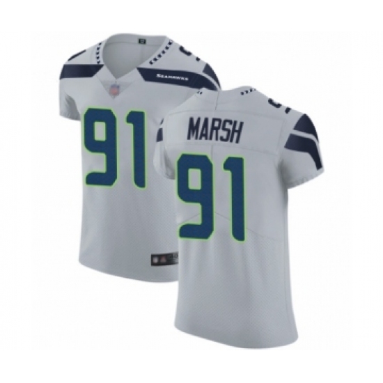 Men's Seattle Seahawks #91 Cassius Marsh Grey Alternate Vapor Untouchable Elite Player Football Jersey - Ujersey