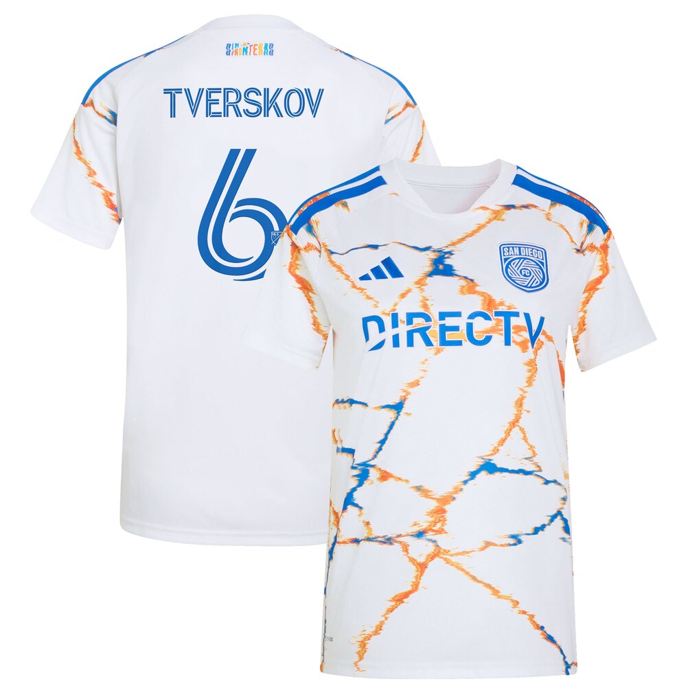 Women's San Diego FC Jeppe Tverskov adidas White 2026 Celebration of Unprecedented Unity Kit Replica Jersey - Ujersey