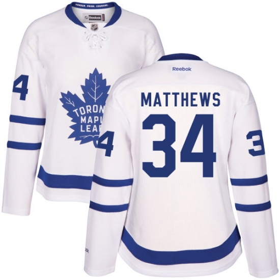 Women's Reebok Toronto Maple Leafs #34 Auston Matthews Authentic White Away NHL Jersey