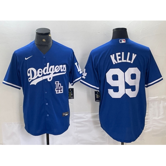 Men's Los Angeles Dodgers #99 Joe Kelly Blue Stitched Cool Base Nike Jersey - Ujersey