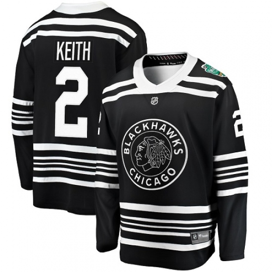 Youth Chicago Blackhawks #2 Duncan Keith Black 2019 Winter Classic Fanatics Branded Breakaway NHL Jersey - Ujersey