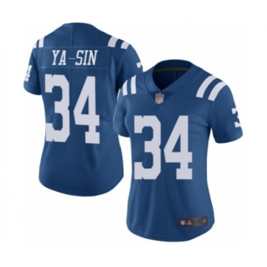 Women's Indianapolis Colts #34 Rock Ya-Sin Limited Royal Blue Rush Vapor Untouchable Football Jersey - Ujersey