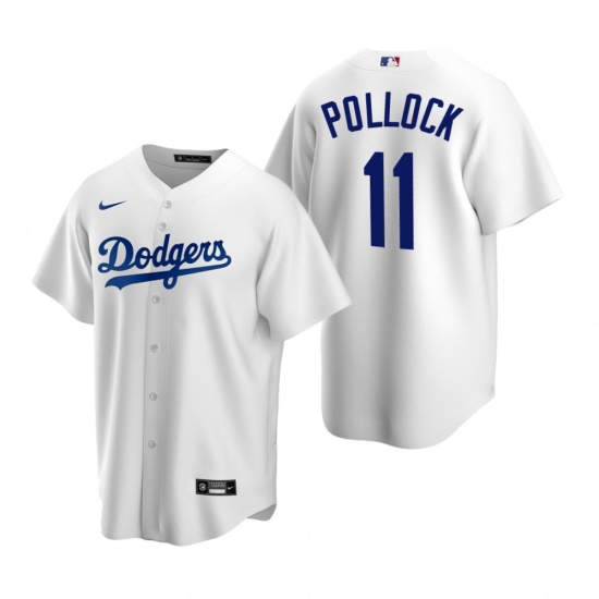 Men's Nike Los Angeles Dodgers #11 A.J. Pollock White Home Stitched Baseball Jersey - Ujersey
