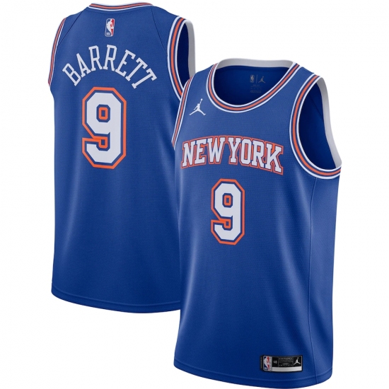 Men's New York Knicks #9 R.J. Barrett Jordan Brand Blue 2020-21 Swingman Jersey - Ujersey