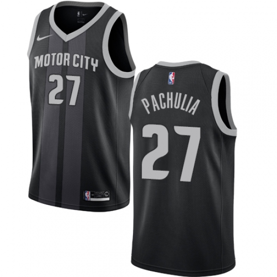 Women's Nike Detroit Pistons #27 Zaza Pachulia Swingman Black NBA Jersey - City Edition - Ujersey
