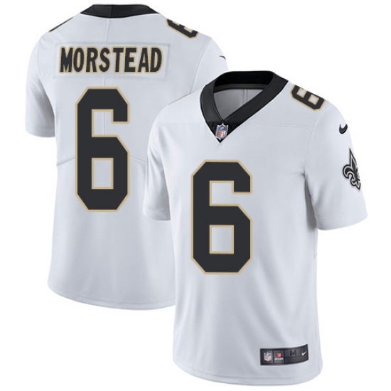 Men's Nike New Orleans Saints #6 Thomas Morstead White Vapor Untouchable Limited Player NFL Jersey - Ujersey