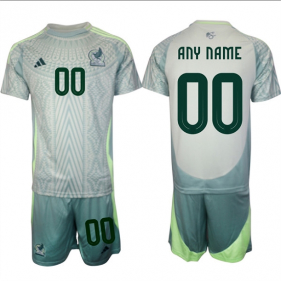 Men's Mexico Custom 2024-25 Green Away Soccer Jersey Suit - Ujersey