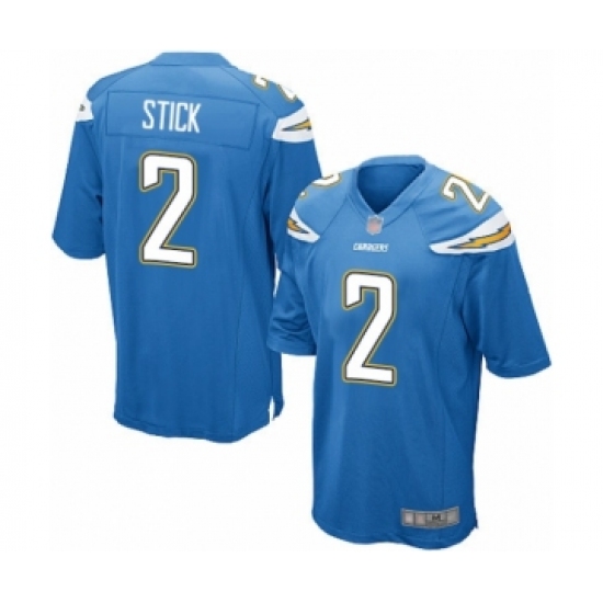 Men's Los Angeles Chargers #2 Easton Stick Game Navy Blue Team Color Football Jersey - Ujersey