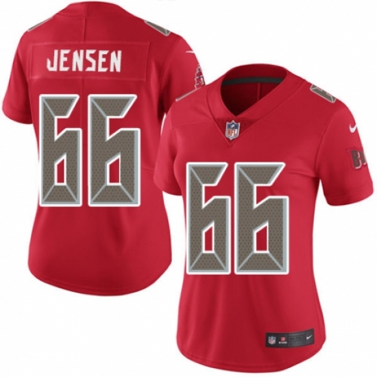 Women's Nike Tampa Bay Buccaneers #66 Ryan Jensen Limited Red Rush Vapor Untouchable NFL Jersey - Ujersey