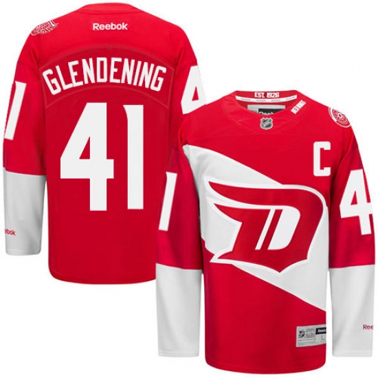 Men's Reebok Detroit Red Wings #41 Luke Glendening Authentic Red 2016 Stadium Series NHL Jersey - Ujersey