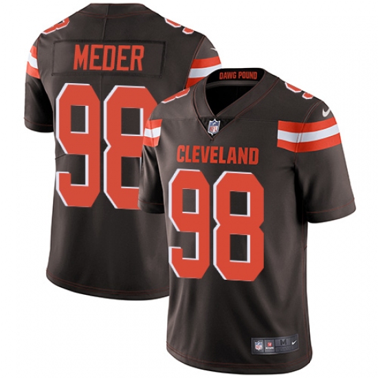 Youth Nike Cleveland Browns #98 Jamie Meder Brown Team Color Vapor Untouchable Limited Player NFL Jersey - Ujersey