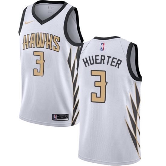 Men's Nike Atlanta Hawks #3 Kevin Huerter Swingman White NBA Jersey - City Edition - Ujersey