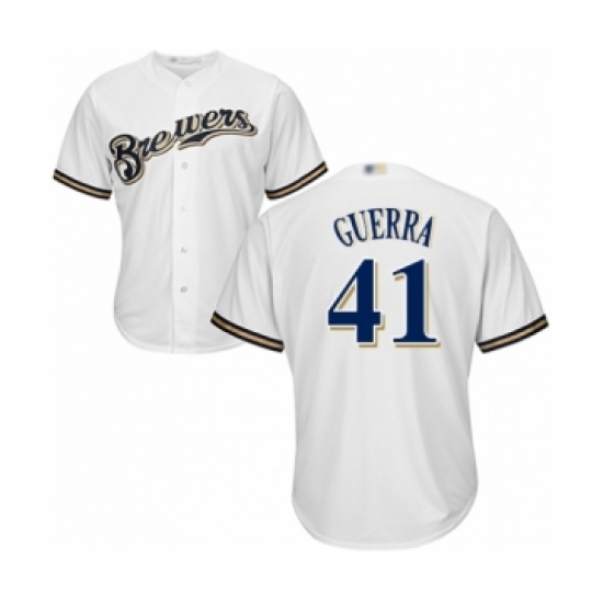Youth Milwaukee Brewers #41 Junior Guerra Authentic White Home Cool Base Baseball Player Jersey - Ujersey