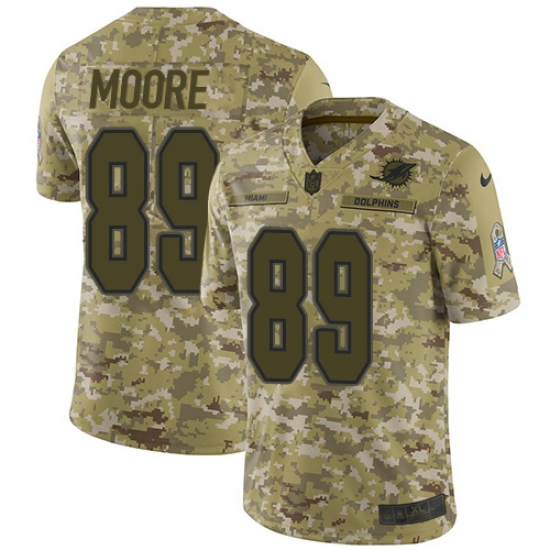 Men's Nike Miami Dolphins #89 Nat Moore Limited Camo 2018 Salute to Service NFL Jersey - Ujersey