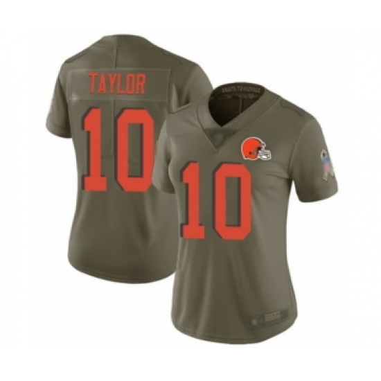 Women's Cleveland Browns #10 Taywan Taylor Limited Olive 2017 Salute to Service Football Jersey - Ujersey