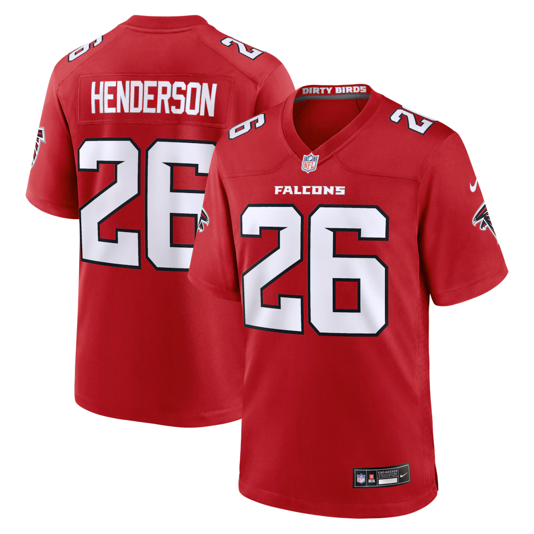 Men's Atlanta Falcons CJ Henderson Nike Red Team Game Jersey - Ujersey