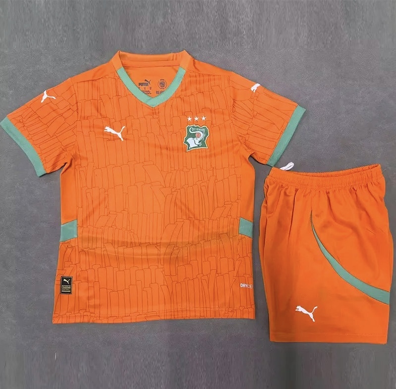 Côte d'Ivoire Soccer Jersey Home Kids Kit Jersey+Shorts 2025 - U-jersey