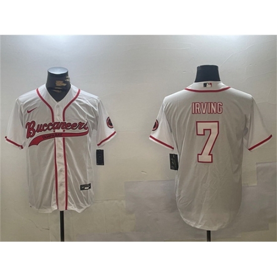 Men's Tampa Bay Buccaneers #7 Bucky Irving White Cool Base Stitched Baseball Jersey - Ujersey