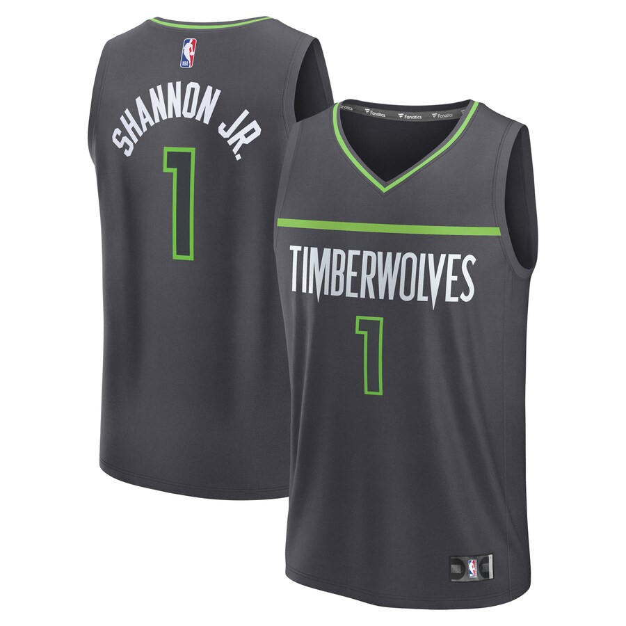 Men's Minnesota Timberwolves Terrence Shannon Jr. Fanatics Anthracite Fast Break Replica Jersey - Statement Edition - Ujersey