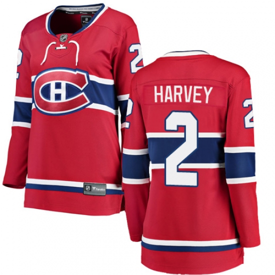 Women's Montreal Canadiens #2 Doug Harvey Authentic Red Home Fanatics Branded Breakaway NHL Jersey - Ujersey