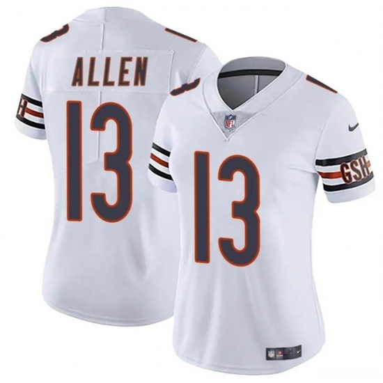 Women's Chicago Bears #13 Keenan Allen White 2024 Vapor Football Stitched Jersey(Run Small) - Ujersey