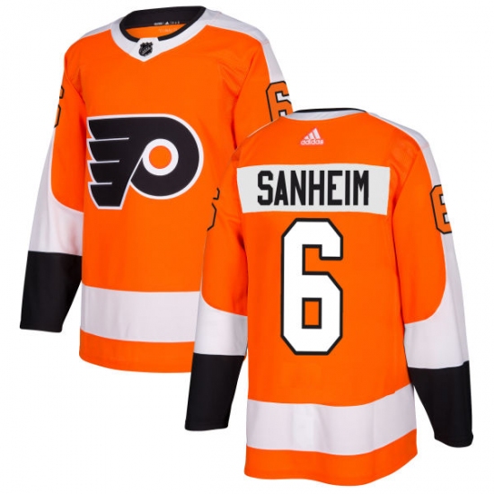 Youth Adidas Philadelphia Flyers #6 Travis Sanheim Premier Orange Home NHL Jersey - Ujersey