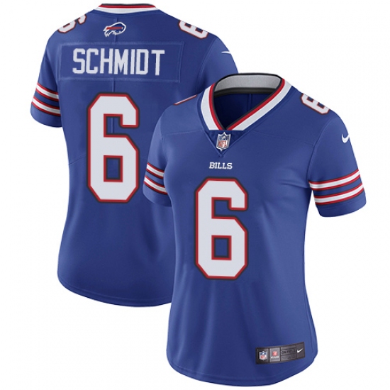 Women's Nike Buffalo Bills #6 Colton Schmidt Royal Blue Team Color Vapor Untouchable Limited Player NFL Jersey - Ujersey