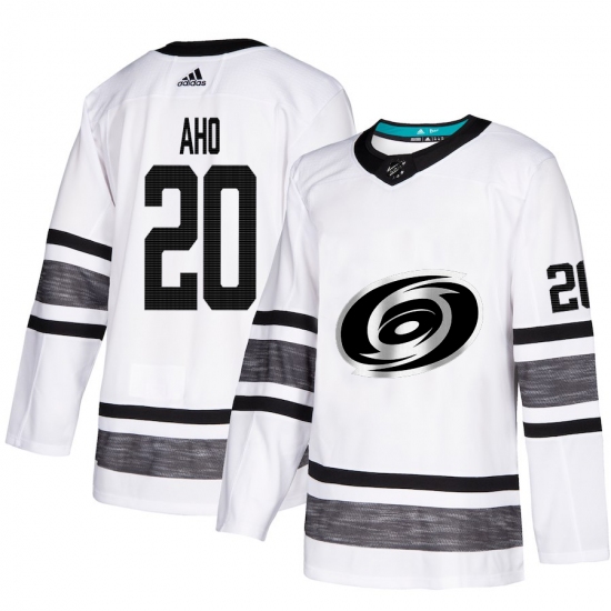 Men's Adidas Carolina Hurricanes #20 Sebastian Aho White 2019 All-Star Game Parley Authentic Stitched NHL Jersey - Ujersey
