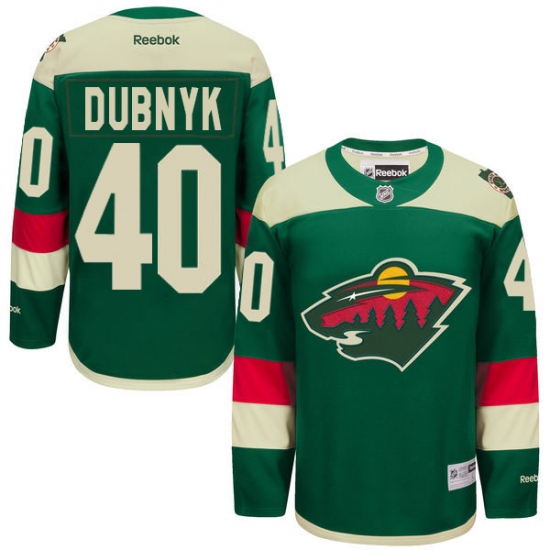Men's Reebok Minnesota Wild #40 Devan Dubnyk Premier Green 2016 Stadium Series NHL Jersey - Ujersey