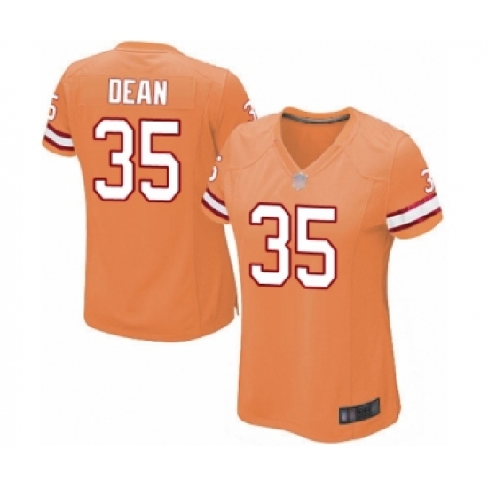 Women's Tampa Bay Buccaneers #35 Jamel Dean Limited Orange Glaze Alternate Football Jersey - Ujersey