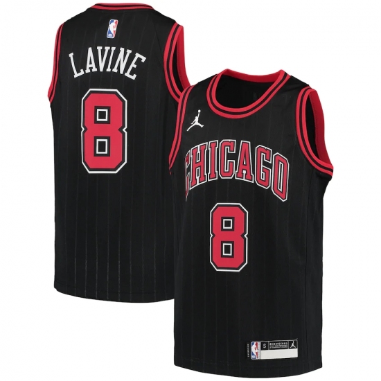 Youth Chicago Bulls #8 Zach LaVine Jordan Brand Black 2020-21 Swingman Player Jersey