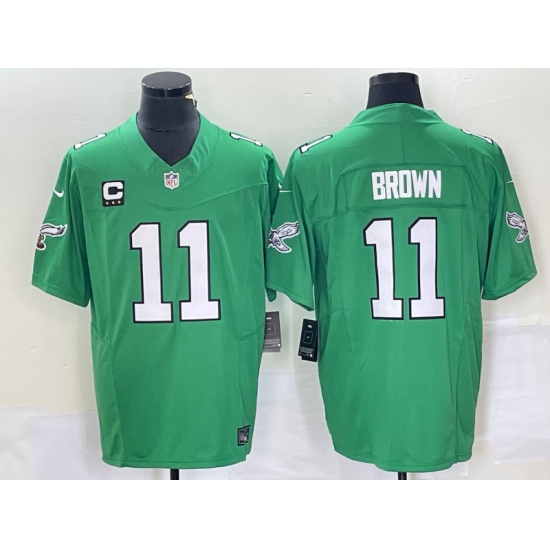 Men's Nike Philadelphia Eagles #11 AJ Brown Green 2023 F.U.S.E. Vapor Untouchable C Stitched Football Jersey - Ujersey