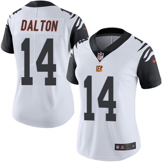 Women's Nike Cincinnati Bengals #14 Andy Dalton Limited White Rush Vapor Untouchable NFL Jersey - Ujersey