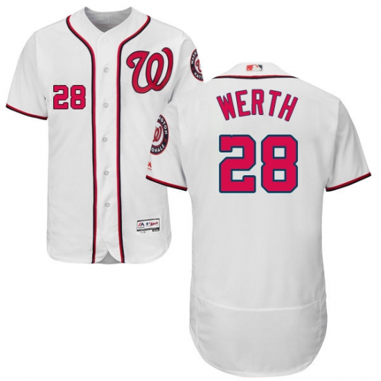 Men's Majestic Washington Nationals #28 Jayson Werth White Home Flex Base Authentic Collection MLB Jersey - Ujersey