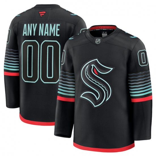 Men's Seattle Kraken Active Player Custom Black Alternate Stitched Hockey Jersey - Ujersey