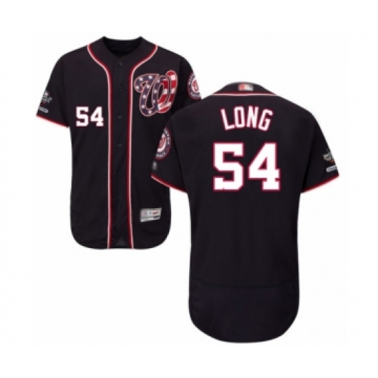 Men's Washington Nationals #54 Kevin Long Navy Blue Alternate Flex Base Authentic Collection 2019 World Series Champions Baseball Jersey - Ujersey