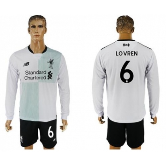 Liverpool #6 Lovren Away Long Sleeves Soccer Club Jersey
