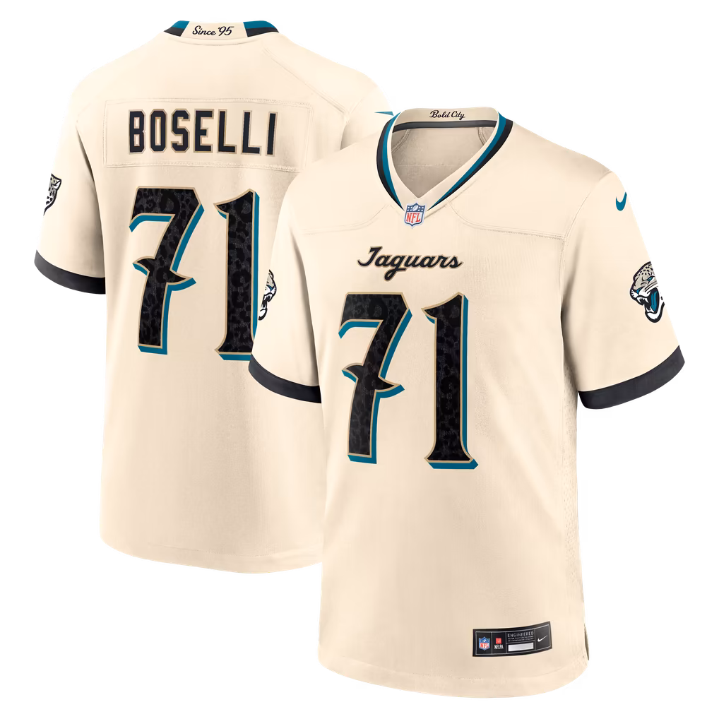 Men's Jacksonville Jaguars Tony Boselli Nike Natural 2026 Rivalries Collection Game Jersey - SUjersey01