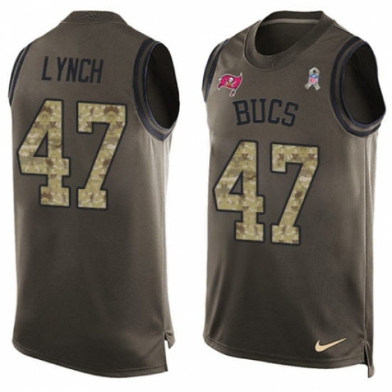 Men's Nike Tampa Bay Buccaneers #47 John Lynch Limited Green Salute to Service Tank Top NFL Jersey - Ujersey